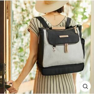 Petunia Pickle Bottom Pivot Pack Backpack Diaper Bag Purse Grey Black Large